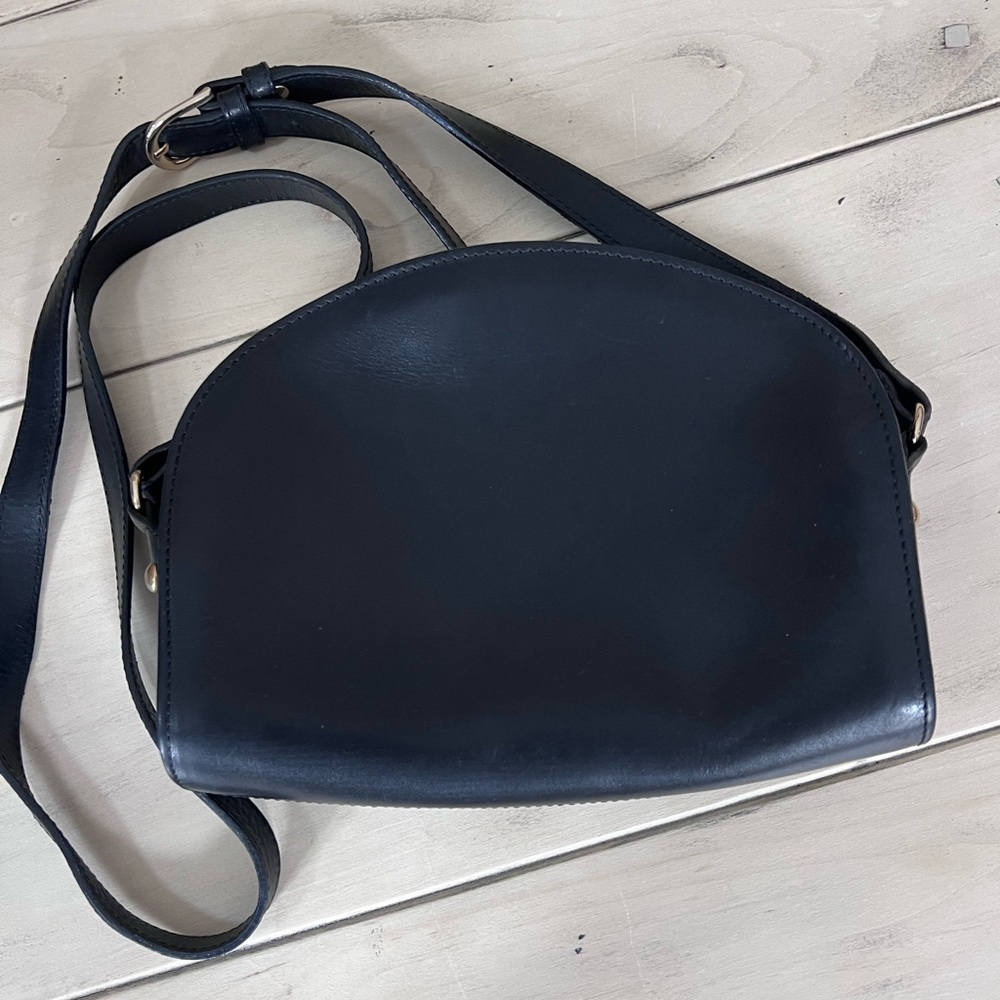 A.P.C. Black Leather Half Moon Crossbody - Picture 3 of 8